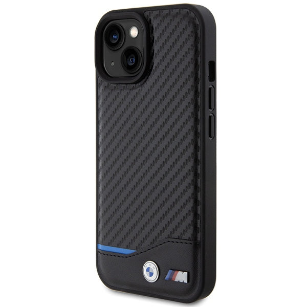 BMW BMHCP15S22NBCK iPhone 15 / 14 / 13 black Leather Carbon