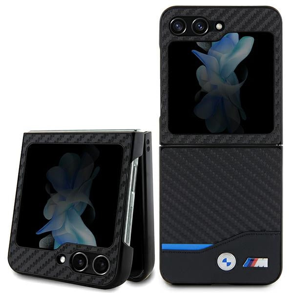 BMW Galaxy Z Flip5 F731 Zwart hardcase lederen koolstof