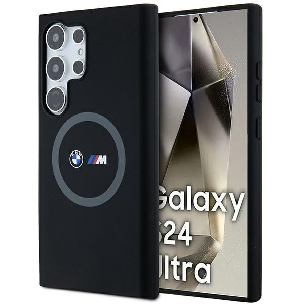 BMW Galaxy S24 Ultra S928 black hardcase M Silicone Printed Ring MagSafe