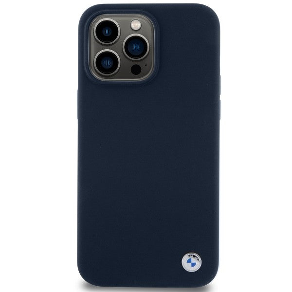 BMW BMHCP15LSILNA iPhone 15 Pro navy hardcase Silicone Metal Logo