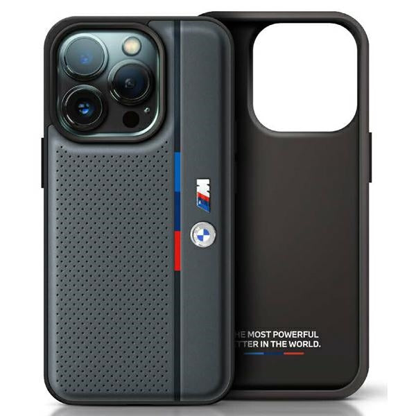 BMW BMHCP16S23PUPVA iPhone 16  anthracite hardcase M Perforated Tricolor Detail Line