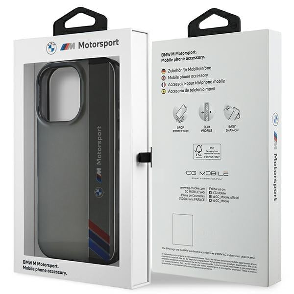 BMW BMHCP16L23HTFEG iPhone 16 Pro  grey hardcase Motosport IML Vertical Stripe