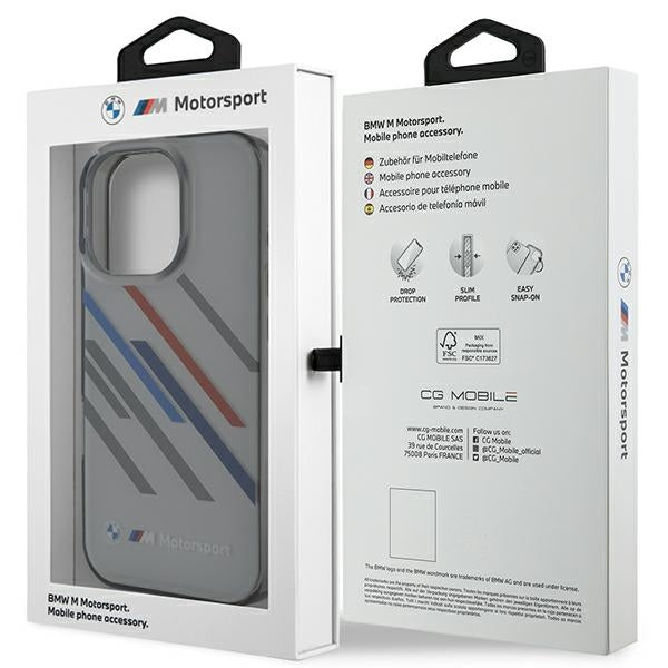 BMW BMHCP16L23HTRAG iPhone 16 Pro  grey hardcase Motosport IML Random Stripes