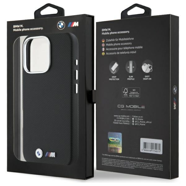 BMW BMHCP16X23PUFWKEV iPhone 16 Pro Max black hardcase M Edition Kevlar wrapped metal