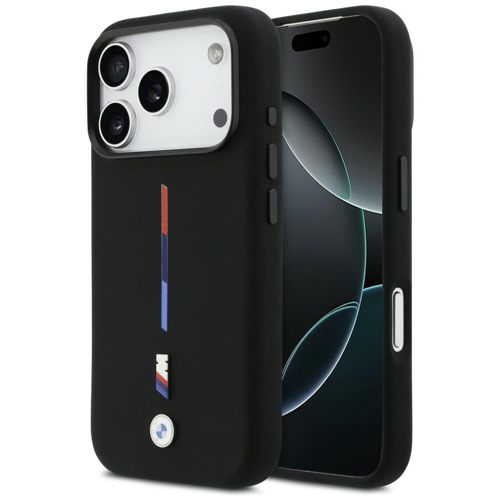 BMW M Silicon BMHMP17L25SITMIK Tricolor Line MagSafe Case for iPhone 17 Pro Black