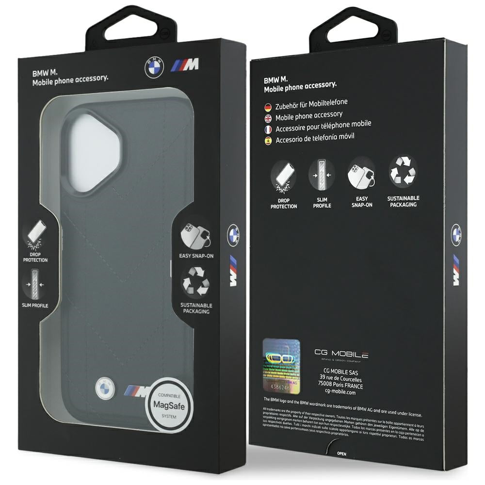 BMW BMHMP17S25PSECHK M Quilted Logo MagSafe Case for  iPhone 17 black