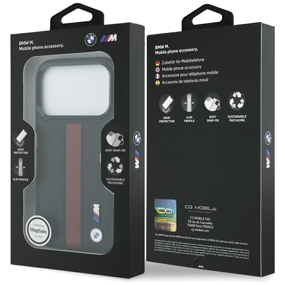 BMW M Perforated Stripe Logo MagSafe Case for  iPhone 17 Pro Red