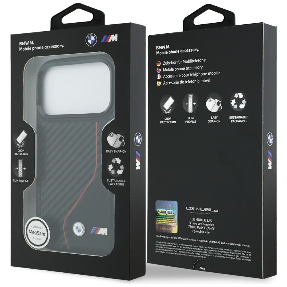 BMW BMHMP17L25PCCSCKR M Carbon Line & Logo MagSafe Case for iPhone 17 Pro Red