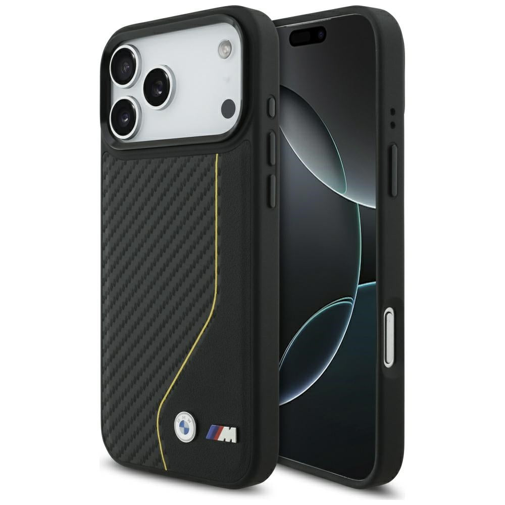 BMW BMHMP17X25PCCSCKY M Carbon Line & Logo MagSafe Case for iPhone 17 Pro Max Yellow