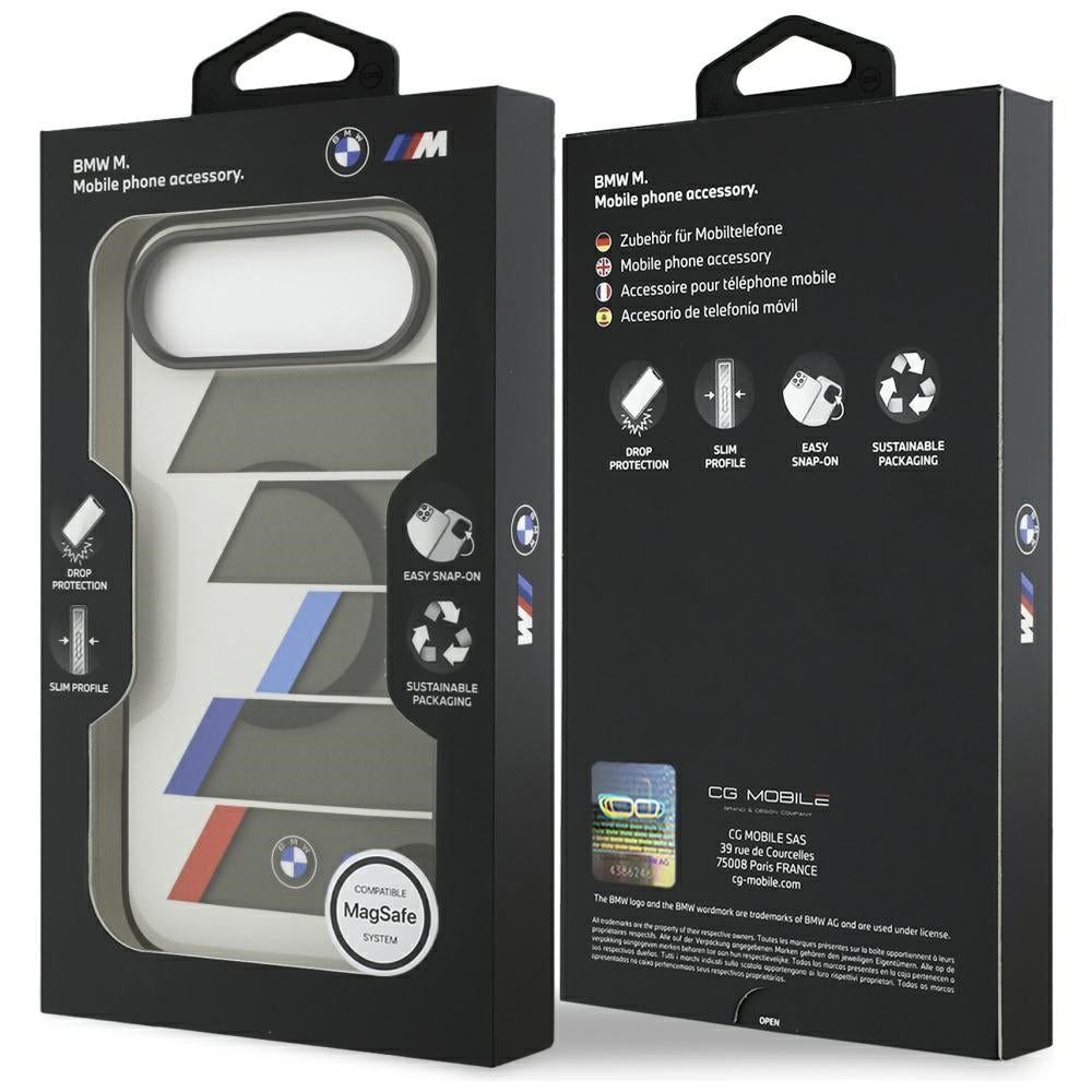 BMW BMHMP17M25HTTRIA M IML Metal Buttons Tricolor Lines MagSafe Case for iPhone 17 Air anthracite