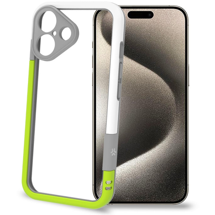 Celly BUMPER iPhone 16 White/ LimeGreen