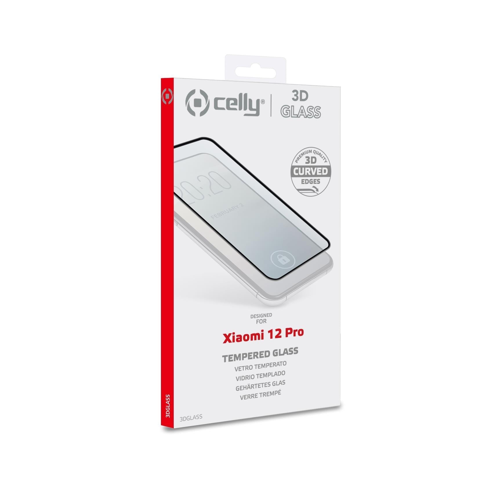 Celly 3D Tempered Glass for Xiaomi 12