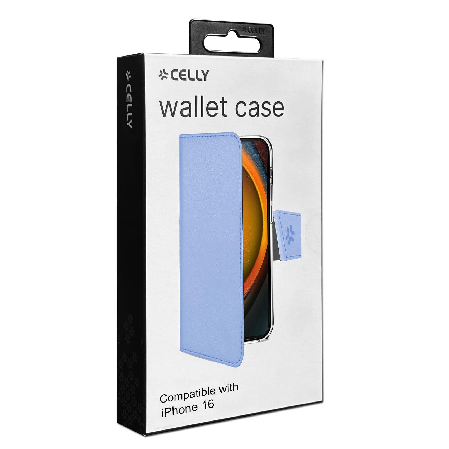 Celly WALLY1078BL Case for iPhone 16