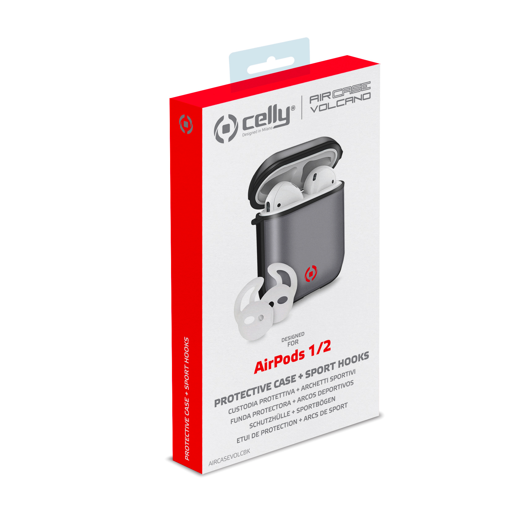 Celly AirPods 1/2 vulkaankoffer zwart