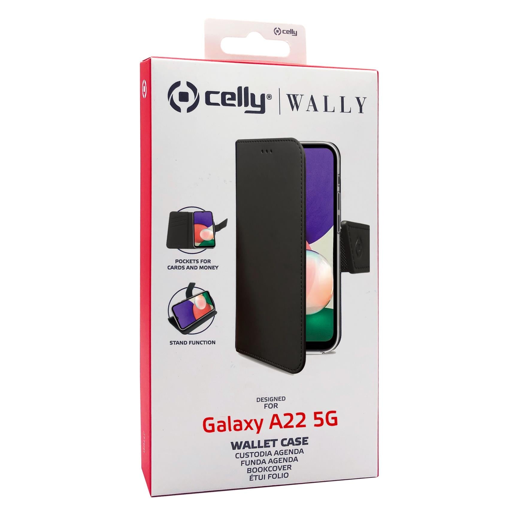 Celly Wally Case Galaxy A22 5G Schwarz