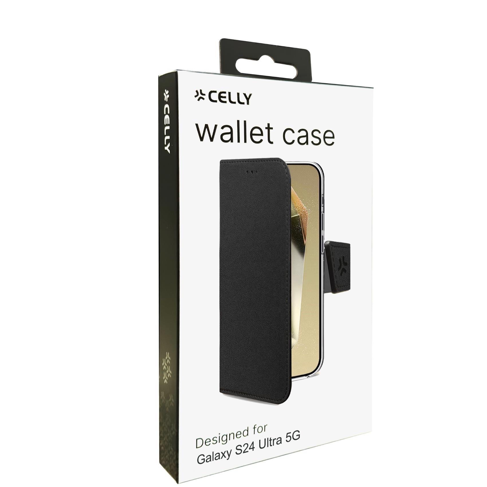 Celly Wally BookCase Samsung Galaxy S24 Ultra 5G Black