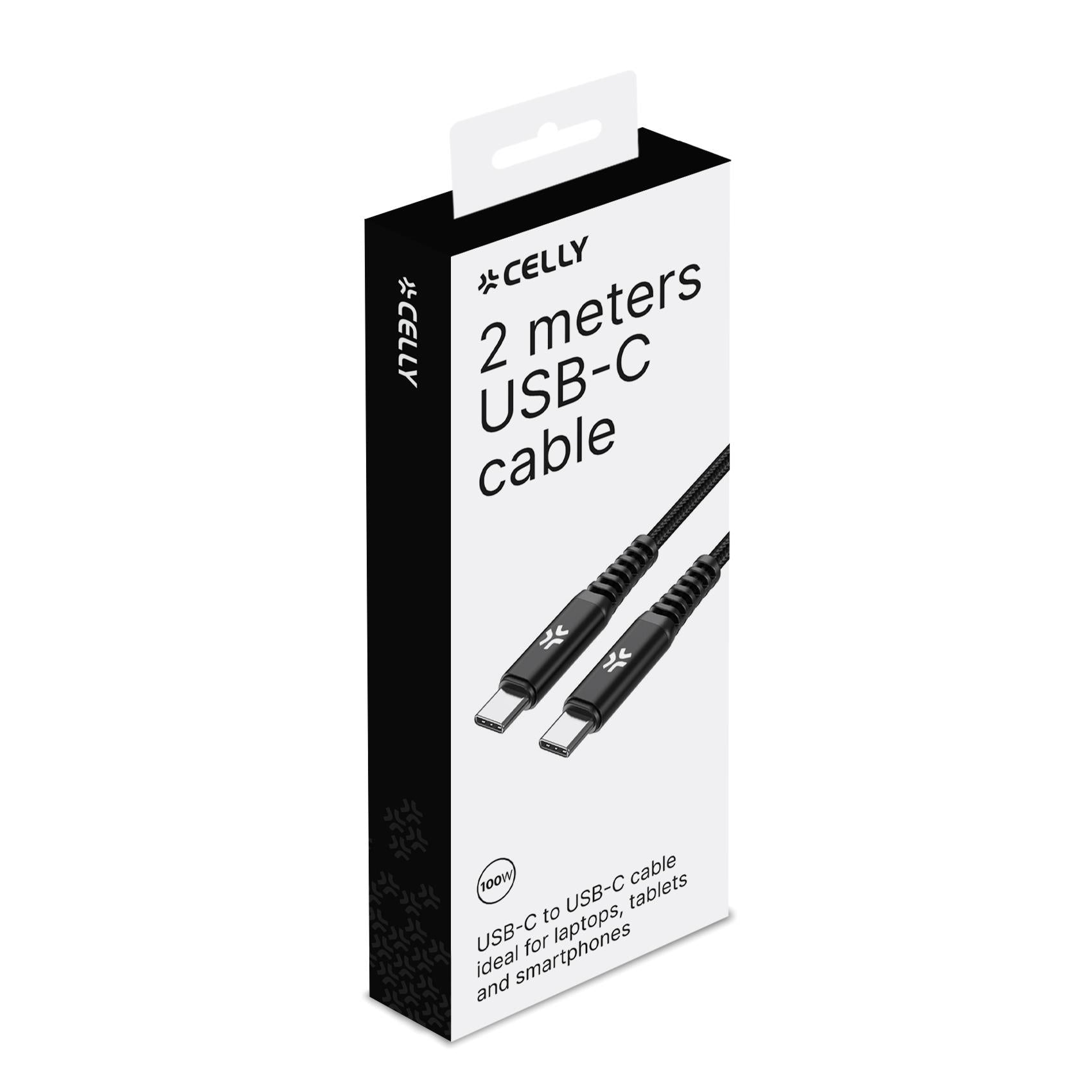 Celly USBCUSBC100W-USB-C bis USB-C 2 Meter Cable 100W