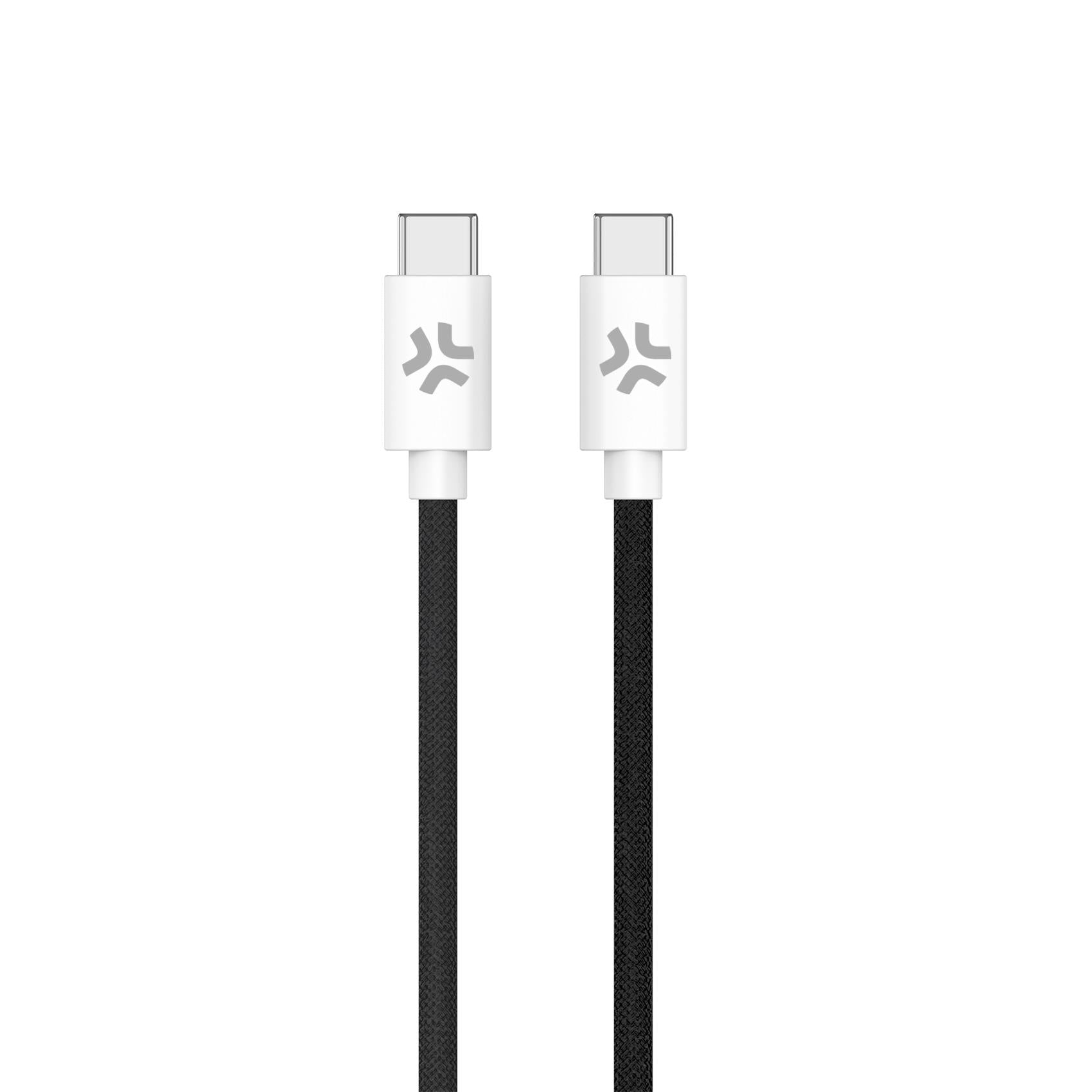 Celly USBCUSBCCOTT - USB-C to USB-C Cotton Braided Cable Black