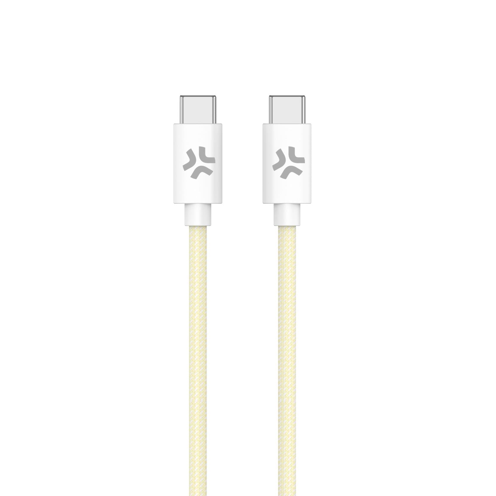 Celly USBCUSBCCOTT - USB-C to USB-C Cotton Braided Cable Yellow