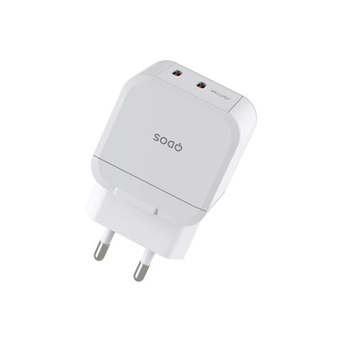 QDOS PowerCube Dubbele USB Type-C Charger 45W Wit 