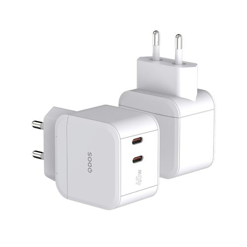 QDOS PowerCube Dubbele USB Type-C Charger 45W Wit 