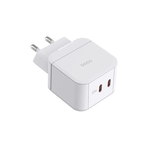 QDOS PowerCube Dubbele USB Type-C Charger 45W Wit 