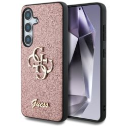Case Guess GUHCS25SHG4SGP  Fixed Glitter Big 4G Metal  Logo to Samsung Galaxy S25 pink