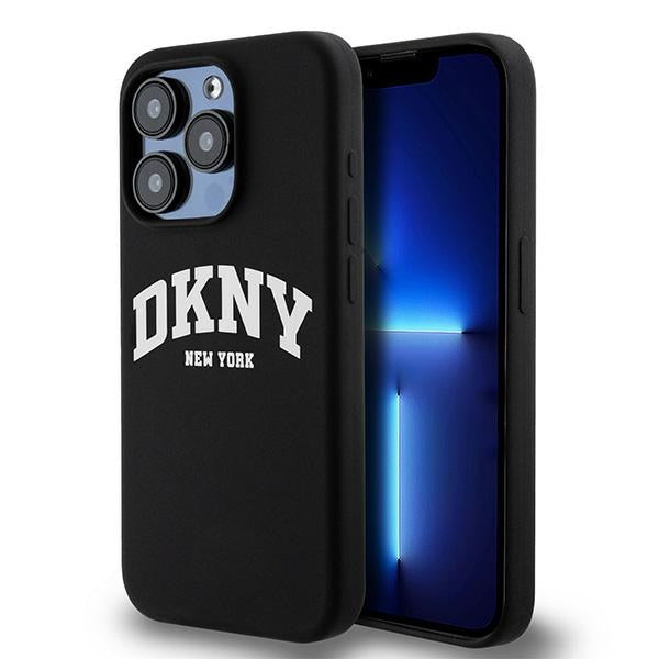 DKNY DKHMP13XSNYACH iPhone 13 Pro Max Black Hardcase Liquid Silicone White Printed Logo Magsafe