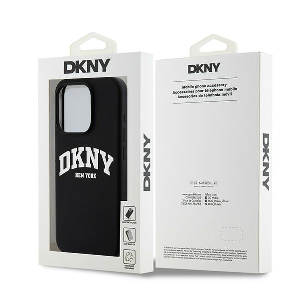 DKNY DKHMP13LSNYACH IPhone 13 Pro / 13 Black Hardcase Liquid Silicone White Gedrukt Logo Magsafe