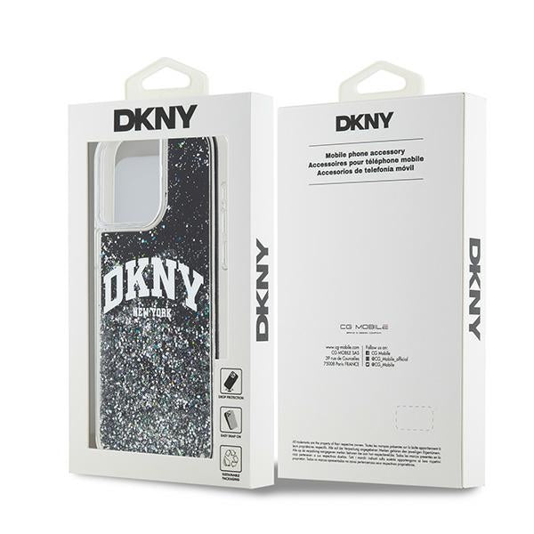 DKNY DKHCP13XLBNAEK iPhone 13 Pro Max Black Hardcase Liquid Glitter Big Logo