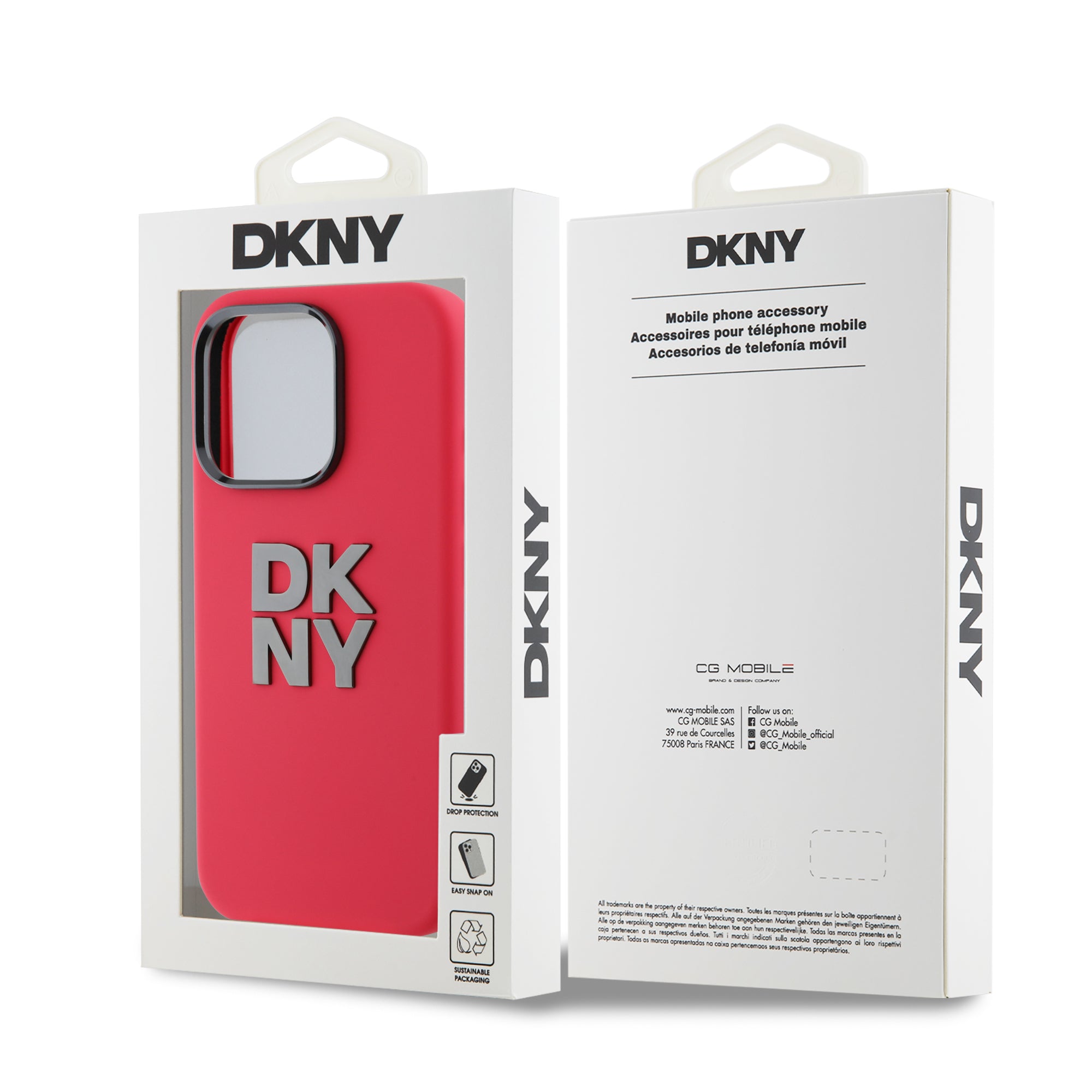 DKNY Hardcase Silicon W/ Stack Metal Logo Pink for iPhone 16 Pro Max