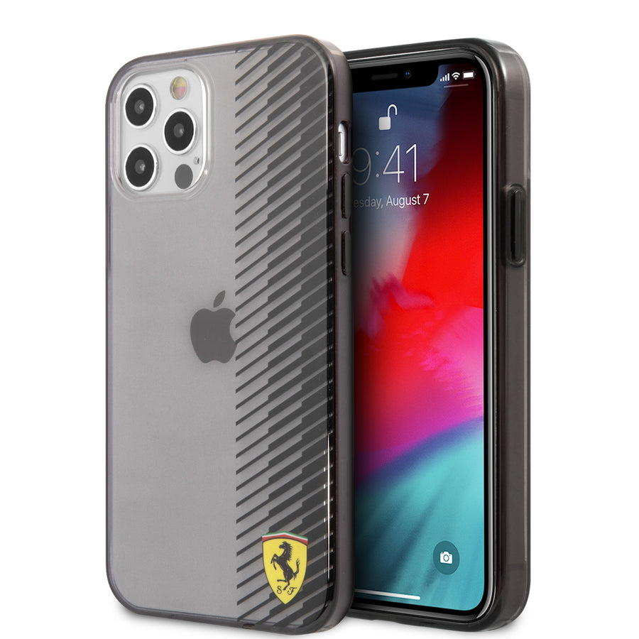 Ferrari FEHCP12MUYEK iPhone 12 Pro Hard Case Black On Track Collection Gradient