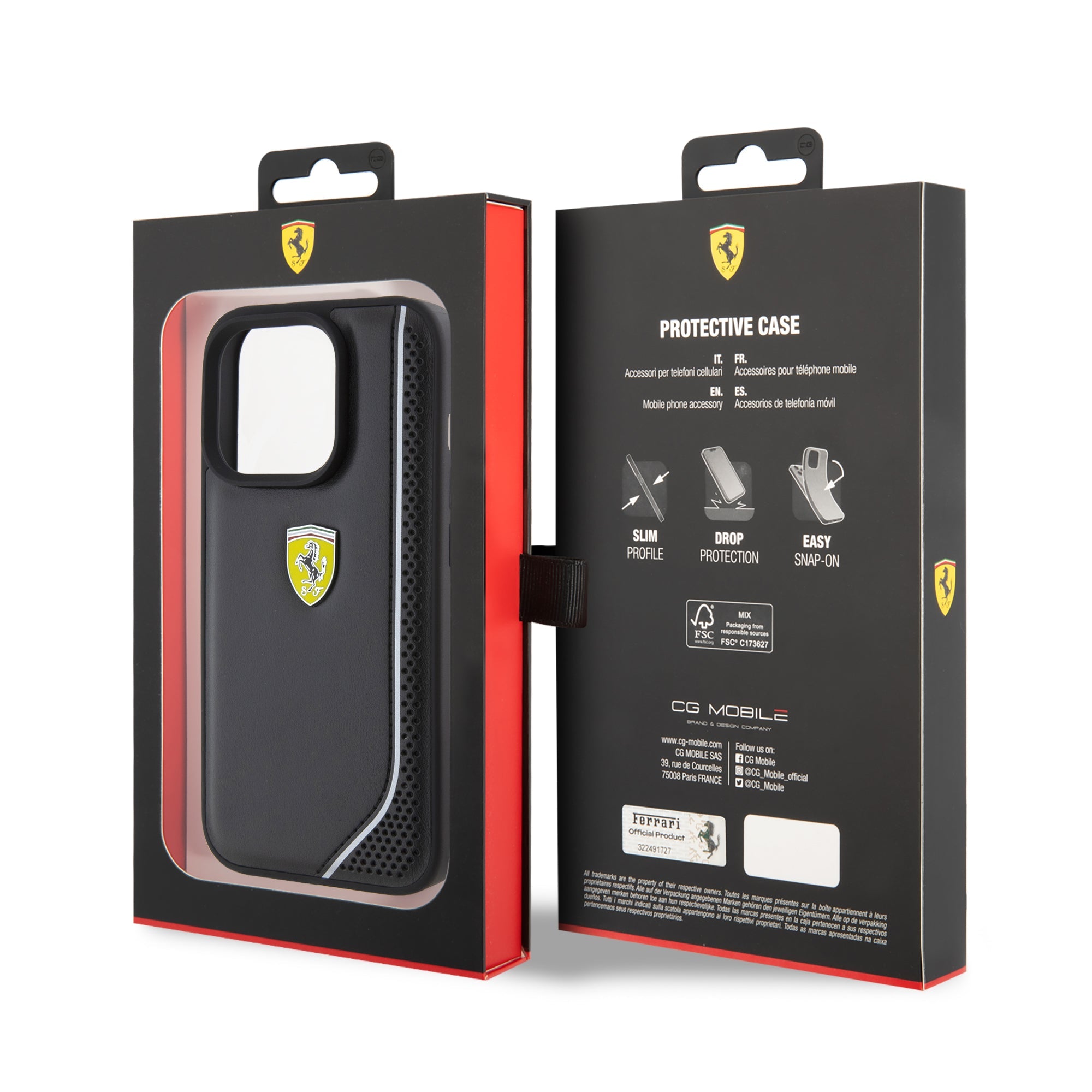 FERRARI HC PU REFLECTIVE BLACK iPhone 15 PRO