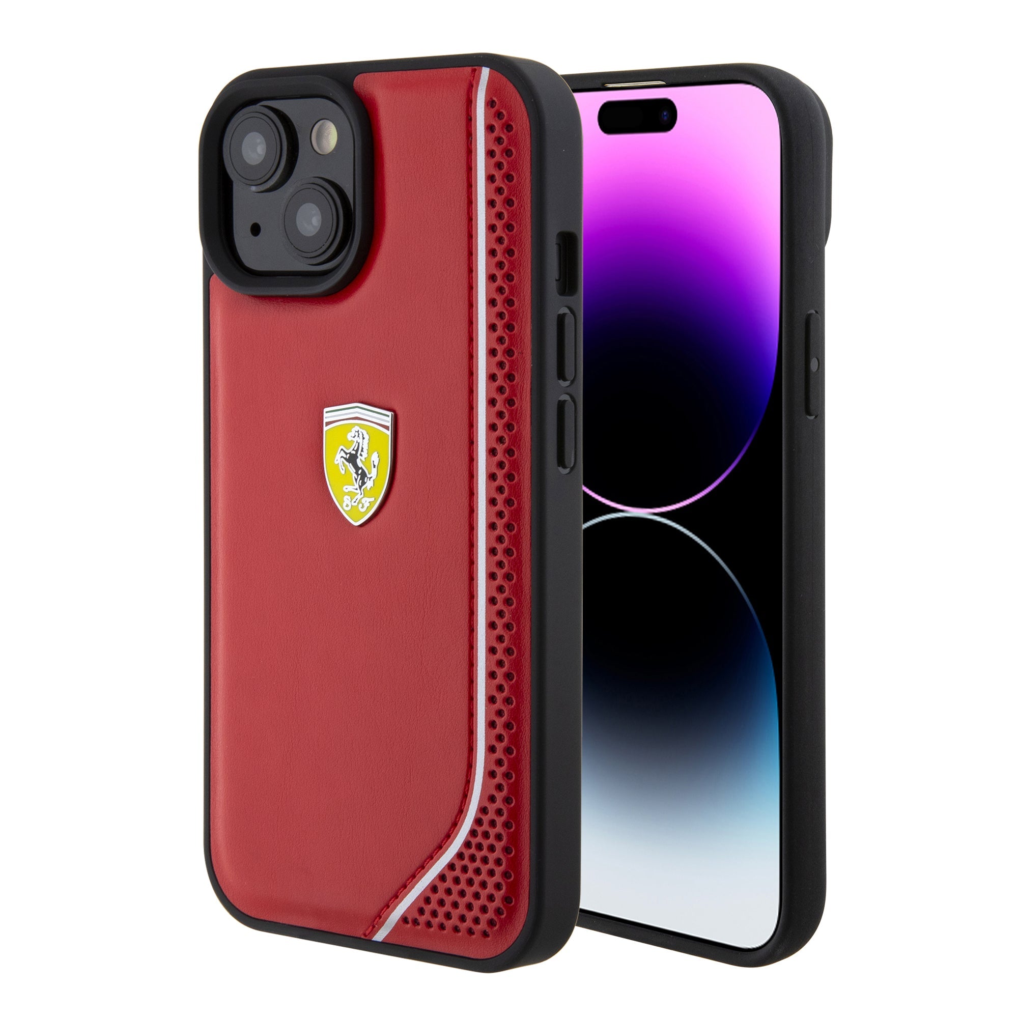 FERRARI Hardcase PU REFLECTIVE RED iPhone 15 / 14/ 13