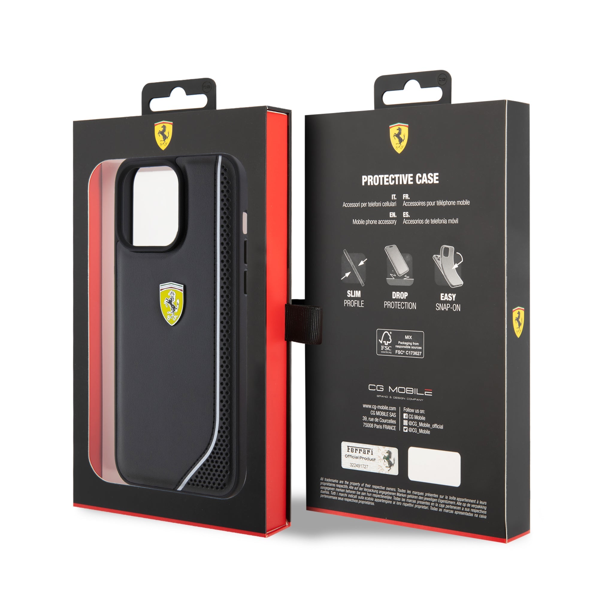 FERRARI HC PU REFLECTIVE BLACK iPhone 15 PRO MAX