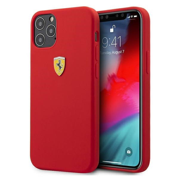 Ferrari FESSIHCP12MRE iPhone 12/12 Pro red hardcase On Track Silicone