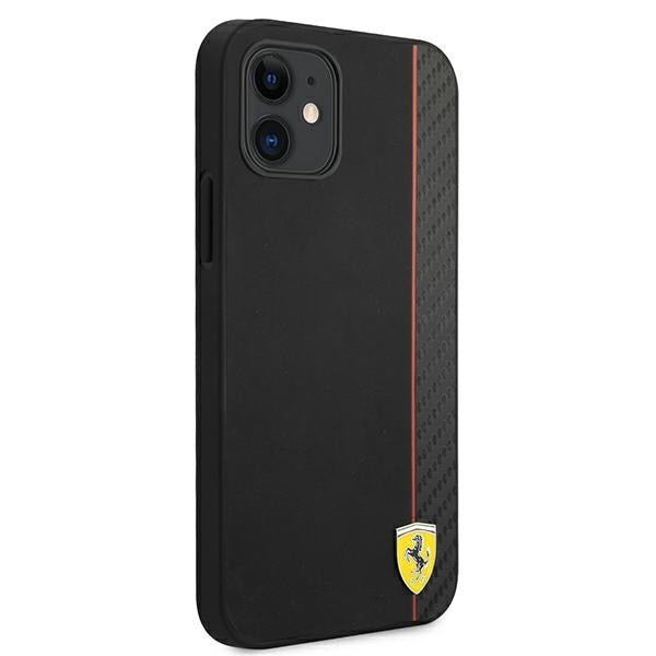 Ferrari FESAXHCP12SBK iPhone 12 mini black hardcase On Track Carbon Stripe