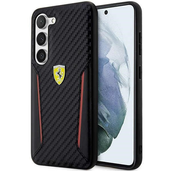 Ferrari FEHCS23SNPYK Galaxy S23 S911 black hardcase Carbon Contrast Edges