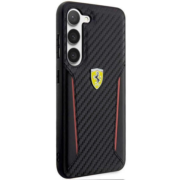 Ferrari FEHCS23SNPYK Galaxy S23 S911 black hardcase Carbon Contrast Edges