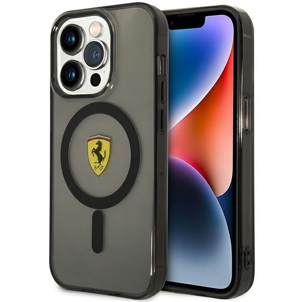 Ferrari FEHMP14LURKK iPhone 14 Pro black hardcase Translucent Magsafe