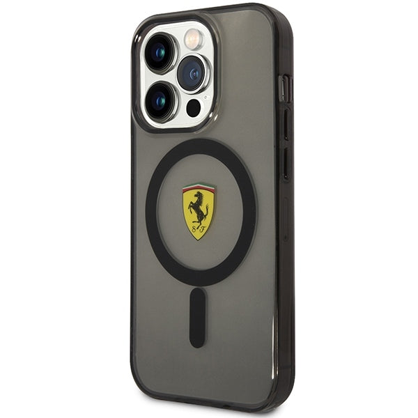 Ferrari FEHMP14LURKK iPhone 14 Pro black hardcase Translucent Magsafe