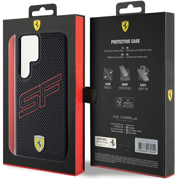Ferrari FEHCS24LPINK S24 Ultra S928 black hardcase Big SF Perforated