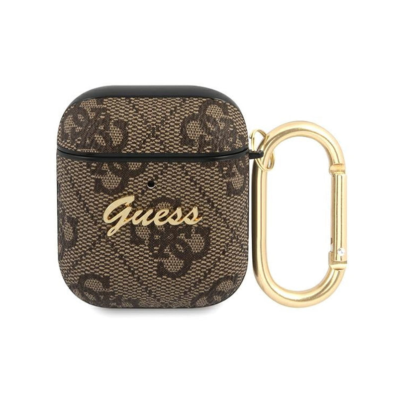 GUESS AIRPODS 1/2 PU 4G W/ STRASS CHARM BROWN