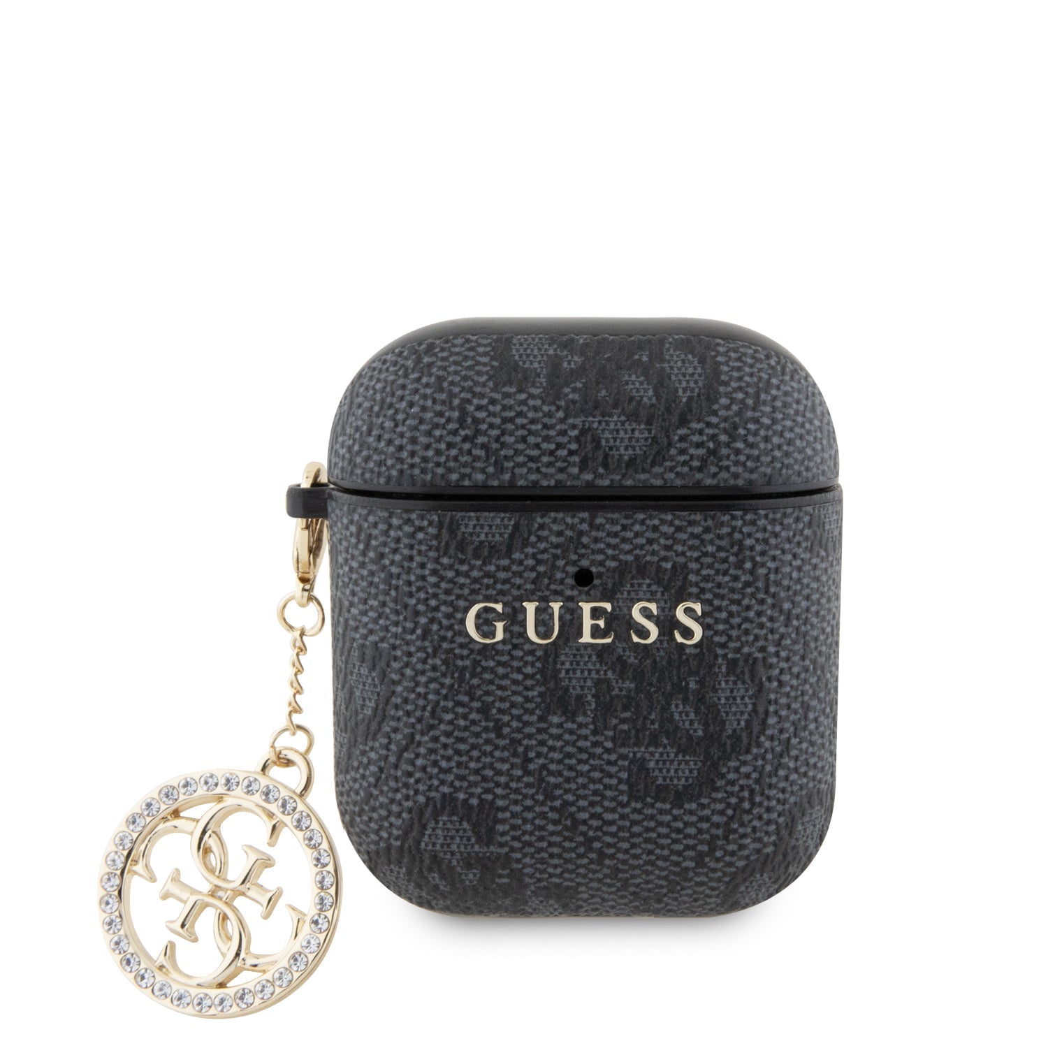 GUESS AirPods 1/2 PU 4G W/ Strass Charm Black