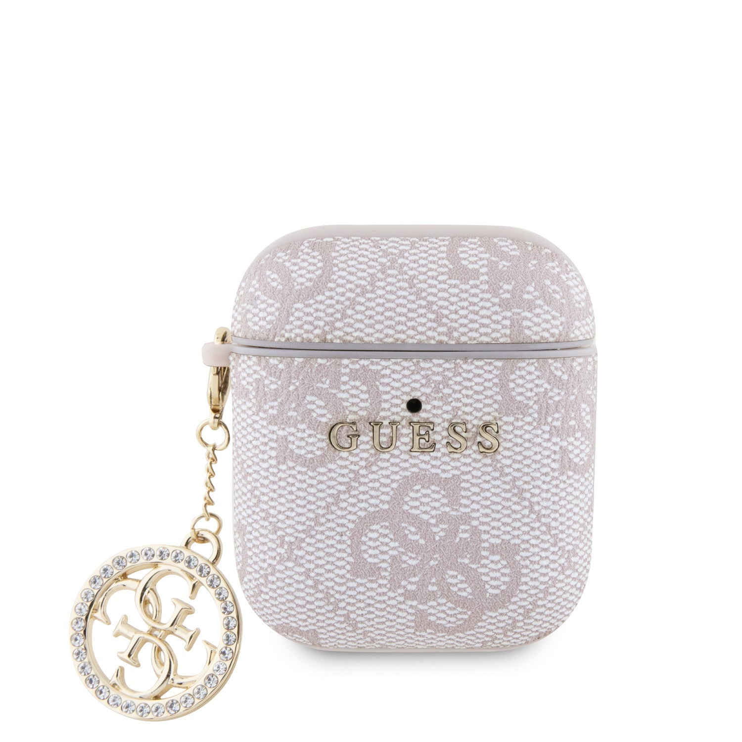 GUESS AIRPODS 1/2 PU 4G W/ STRASS CHARM PINK