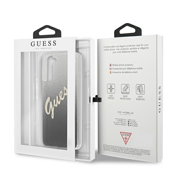 Guess GUHCS21MPCUGLSBK S21+ G996 Black hardcase Glitter Gradient Script