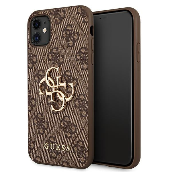 Guess GUHCN614GMGBR iPhone 11 / Xr brown hardcase 4G Big Metal Logo