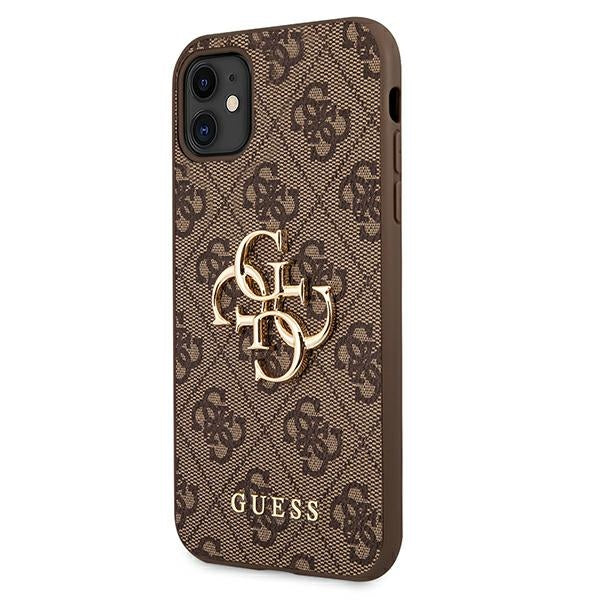 Guess GUHCN614GMGBR iPhone 11 / Xr brown hardcase 4G Big Metal Logo