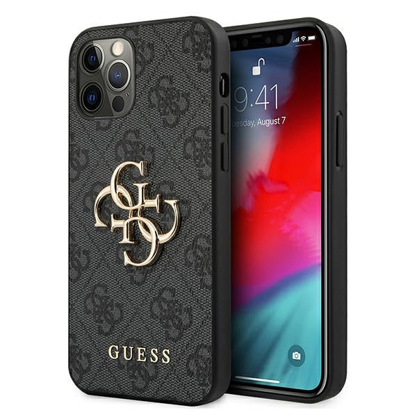 Guess GUHCP12M4GMGGR iPhone 12/12 Pro grey hardcase 4G Big Metal Logo