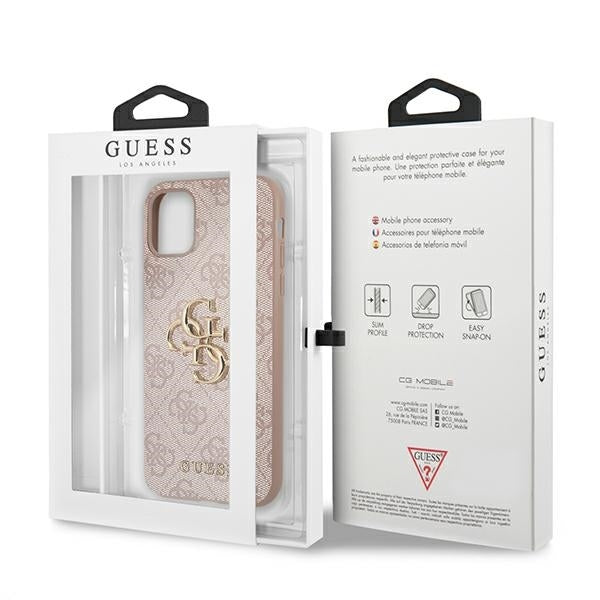 Guess GUHCN614GMGPI iPhone 11 / Xr pink hardcase 4G Big Metal Logo